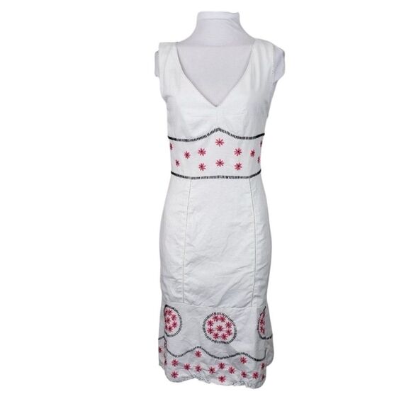 Tibi White Embroidered Linen & Cotton Dress + Jacket Set | Size 0 & XS - Picture 5 of 16